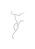 Affiche minimaliste dun nu féminin dessiné au trait noir sur fond blanc, typographie élégante