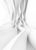 Affiche avec des lignes douces et ondulantes en dégradé de blanc et gris clair, créant un effet soyeux et abstrait.