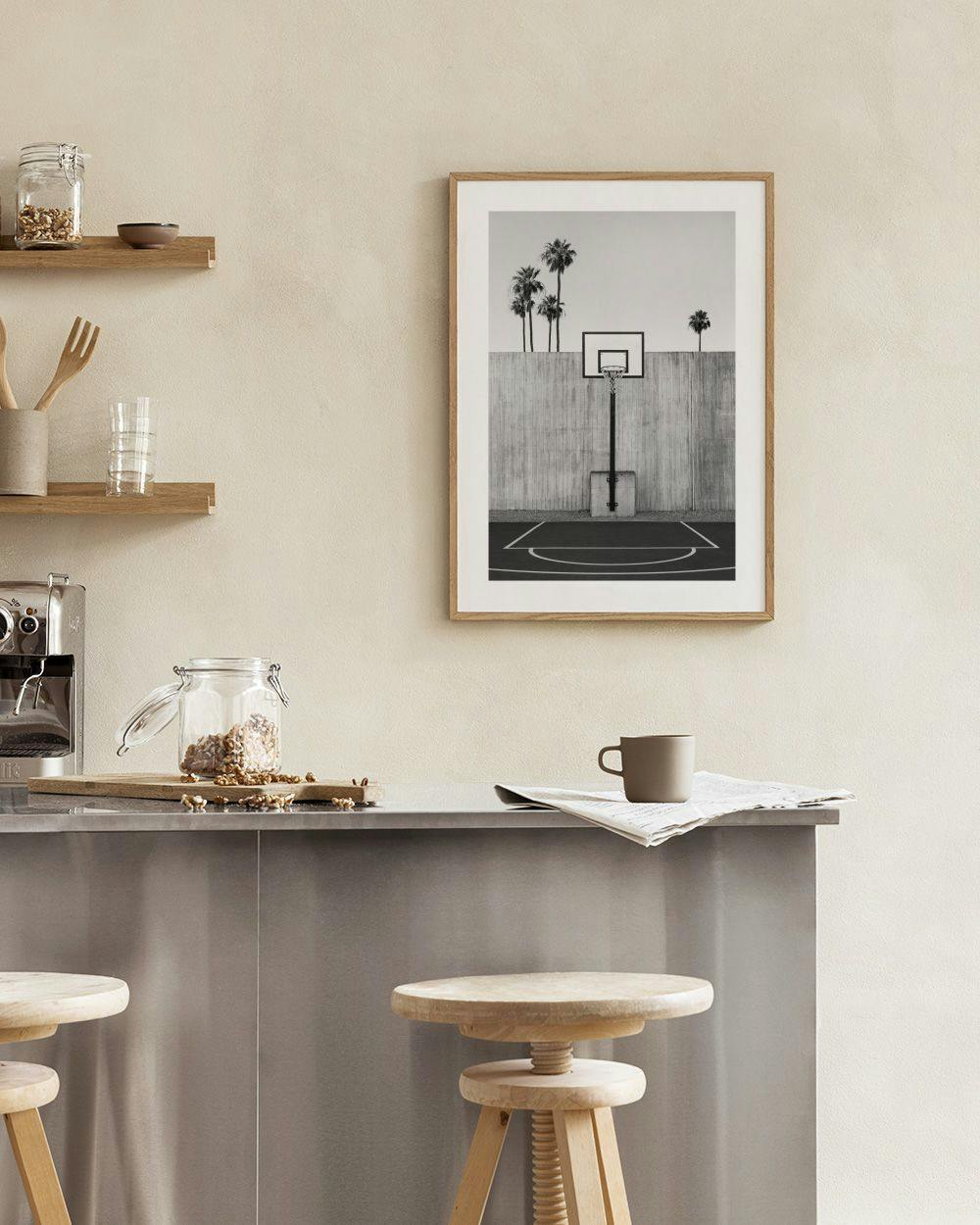 California Basketball Court Affiche