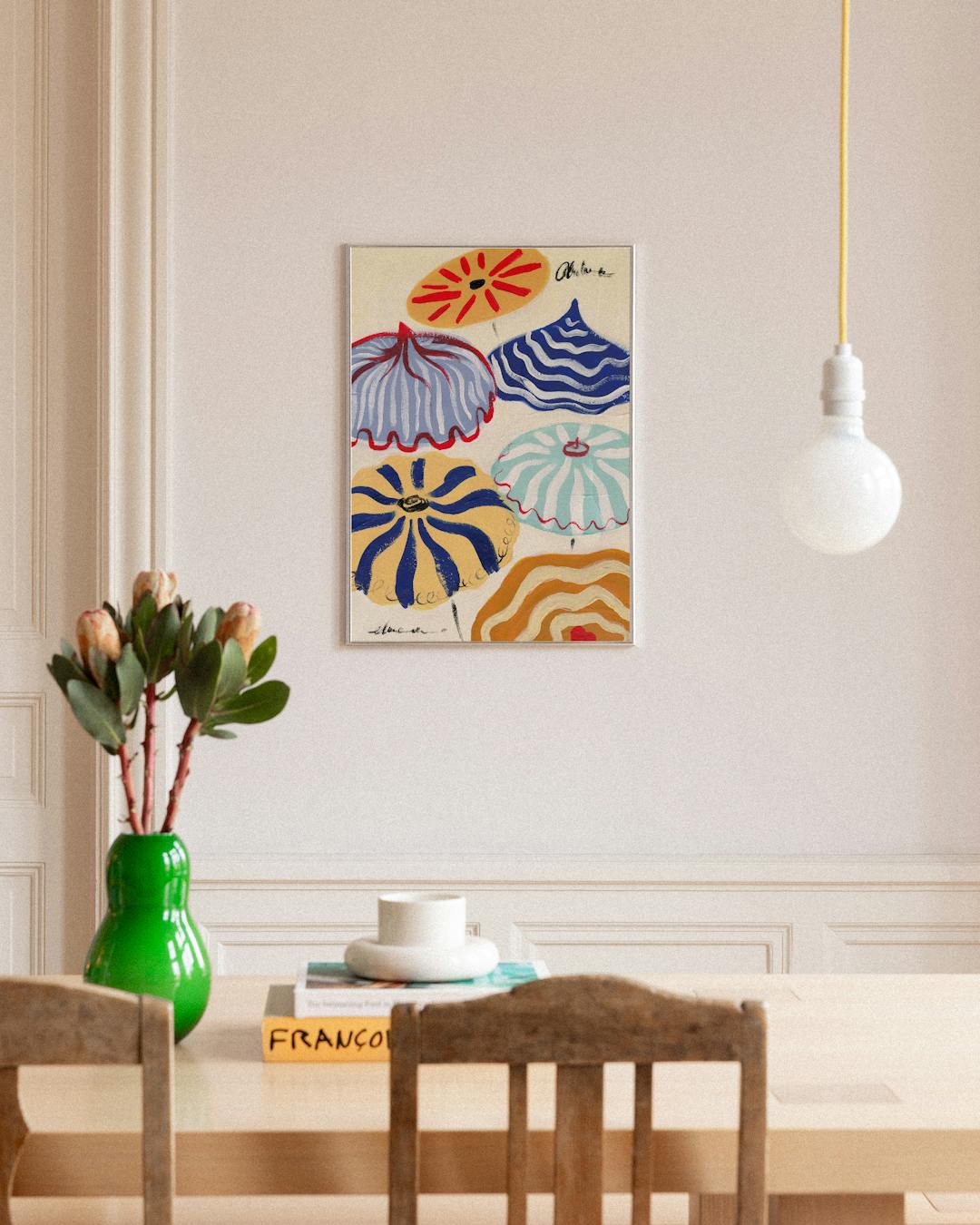 Riviera Parasols Affiche